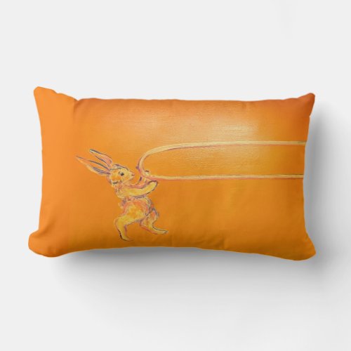 Trombone Bear and Rabbit Lumbar Pillow
