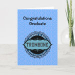 Trombone Best Music Note Circle Graduation Card