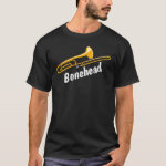Trombone Bonehead White Text T-Shirt