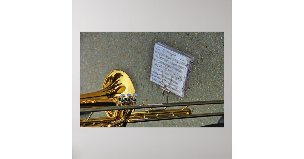 Trombone brass music instrument poster | Zazzle