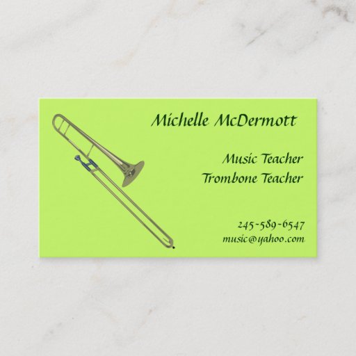 Customizable Trombone Business Card