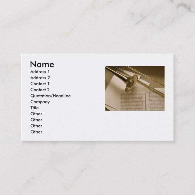 Trombone business card (Front)