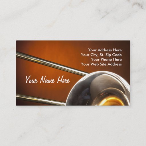 Customizable Trombone Business Card
