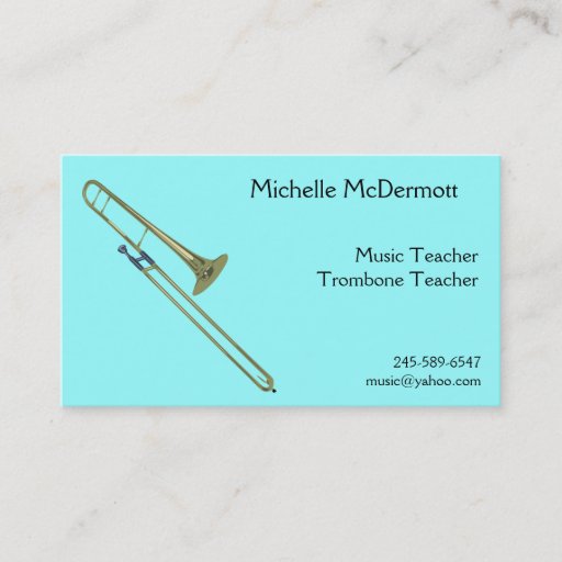 Customizable Trombone Business Card