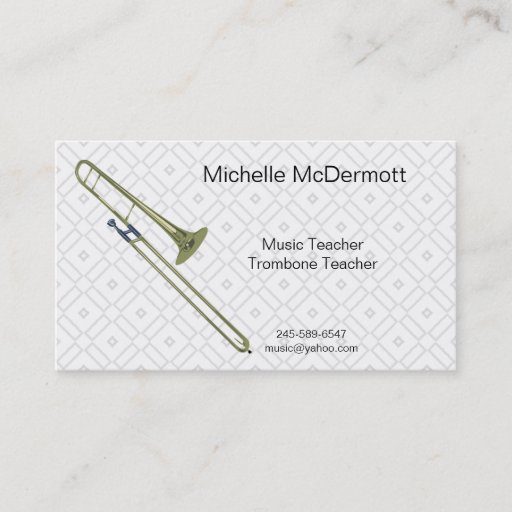 Customizable Trombone Business Card