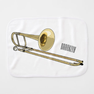 Trombone cartoon illustration baby burp cloth