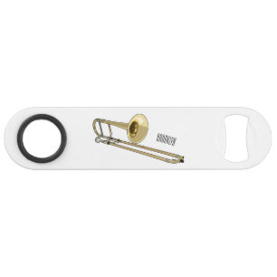 Trombone cartoon illustration bar key
