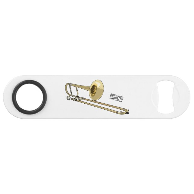 Trombone cartoon illustration bar key (Front (Horizontal))