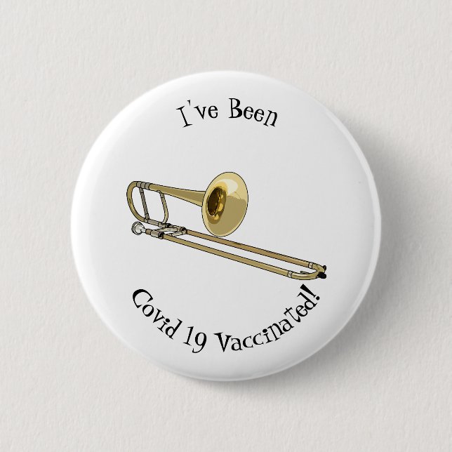 Trombone cartoon illustration button (Front)