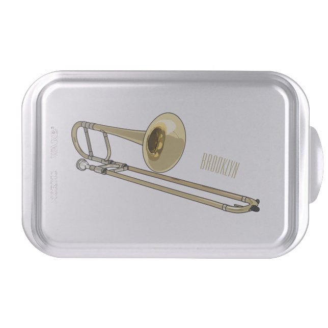 Trombone cartoon illustration cake pan (Front)