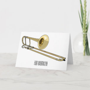 Trombone cartoon illustration card