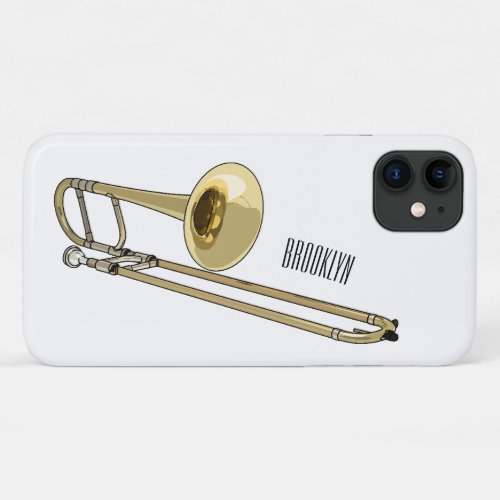 Trombone cartoon illustration iPhone 11 case