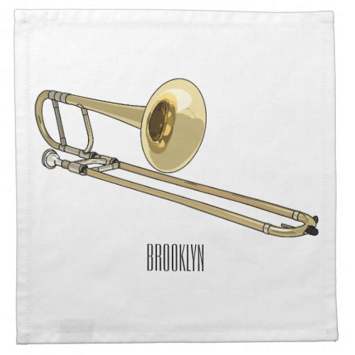 Trombone cartoon illustration cloth napkin