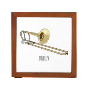 Trombone cartoon illustration desk organizer