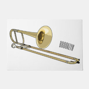 Trombone cartoon illustration doormat