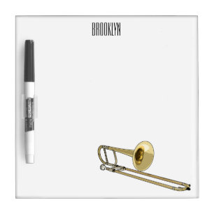 Trombone cartoon illustration dry erase board