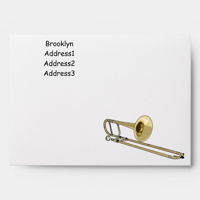 Trombone cartoon illustration envelope (Front)