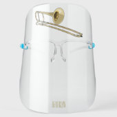 Trombone cartoon illustration face shield (Front)