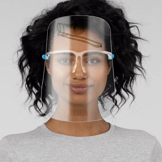 Trombone cartoon illustration face shield (Insitu)