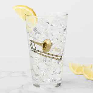 Trombone cartoon illustration glass
