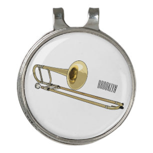 Trombone cartoon illustration golf hat clip