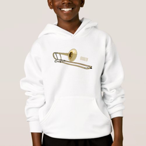 Trombone cartoon illustration hoodie