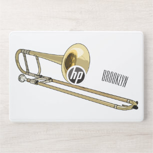 Trombone cartoon illustration HP laptop skin
