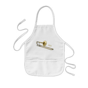 Trombone cartoon illustration kids' apron