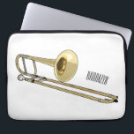 Trombone cartoon illustration laptop sleeve<br><div class="desc">Trombone cartoon illustration</div>