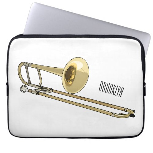 Trombone cartoon illustration laptop sleeve