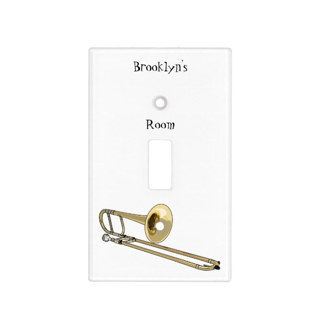Trombone cartoon illustration light switch cover (Front)