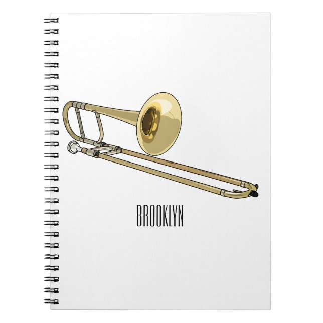 Trombone cartoon illustration notebook (Front)
