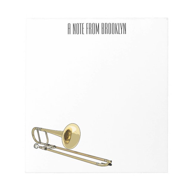 Trombone cartoon illustration notepad (Front)