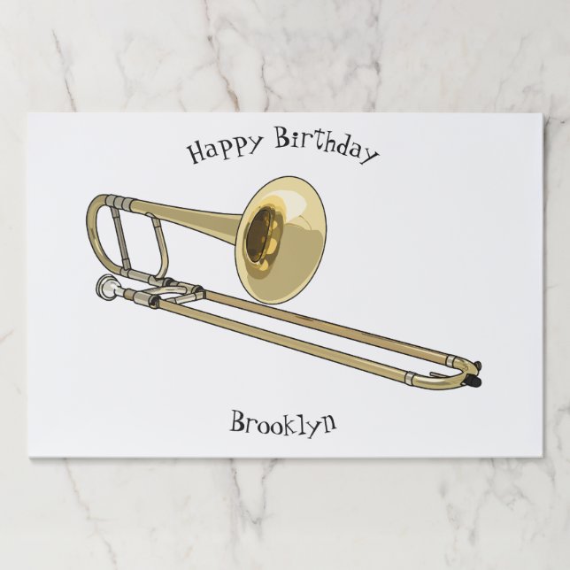 Trombone cartoon illustration paper pad (Front)