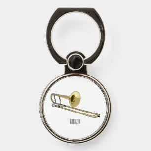 Trombone cartoon illustration phone ring stand