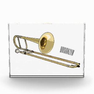 Trombone cartoon illustration photo block