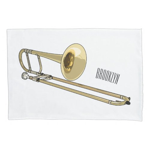 Trombone cartoon illustration pillow case