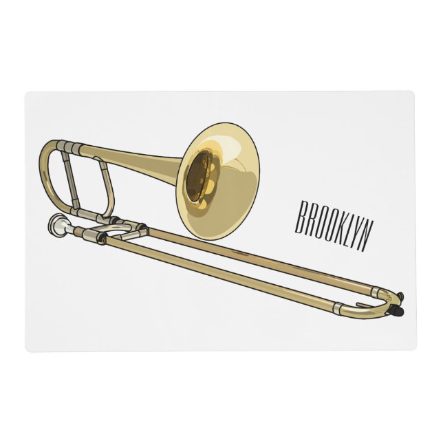Trombone cartoon illustration placemat (Front)