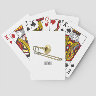Trombone cartoon illustration poker cards