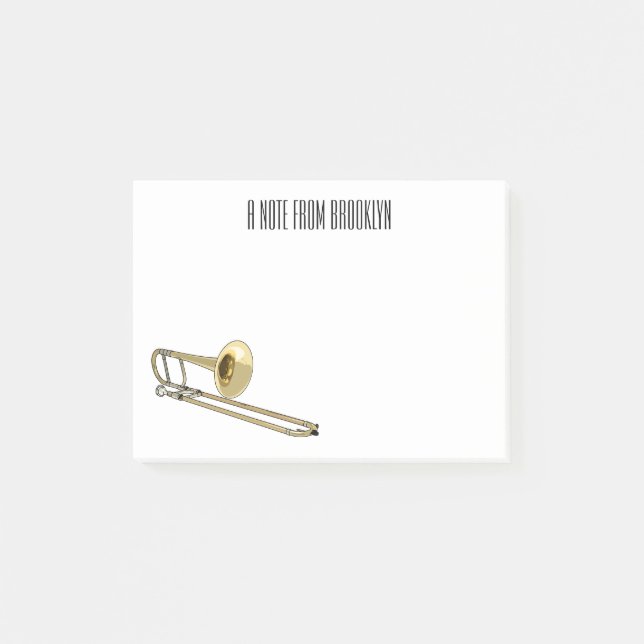 Trombone cartoon illustration post-it notes (Front)