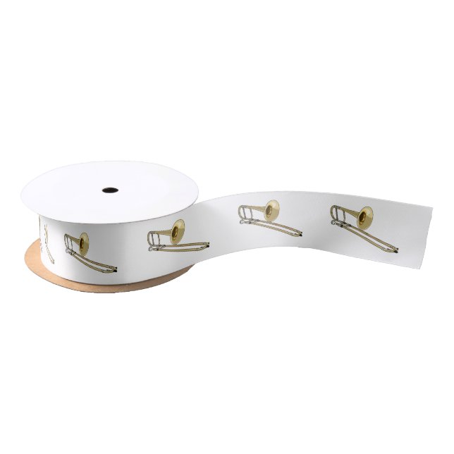 Trombone cartoon illustration satin ribbon (Spool)