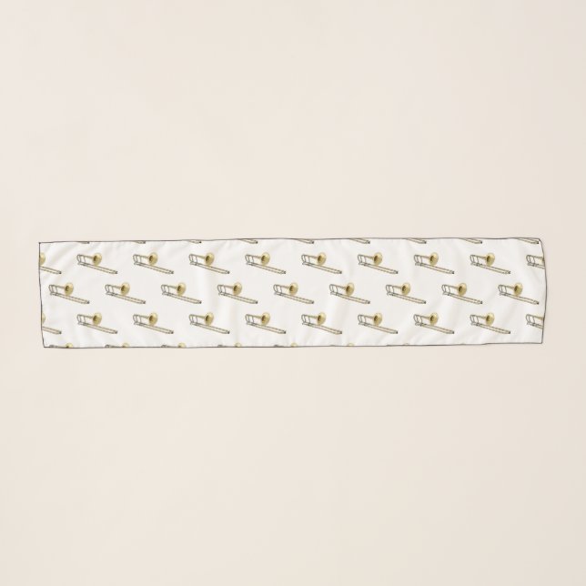 Trombone cartoon illustration scarf (Front (Horizontal))
