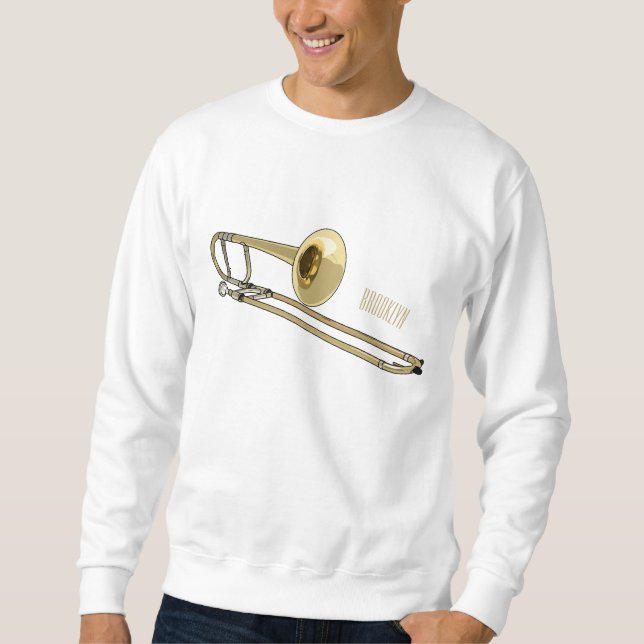 Trombone cartoon illustration sweatshirt (Front)