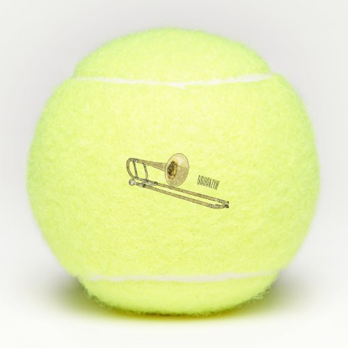 Trombone cartoon illustration tennis balls