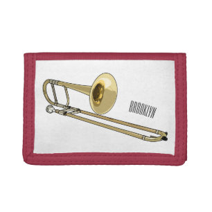 Trombone cartoon illustration tri-fold wallet