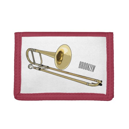 Trombone cartoon illustration trifold wallet
