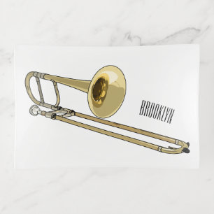 Trombone cartoon illustration trinket tray
