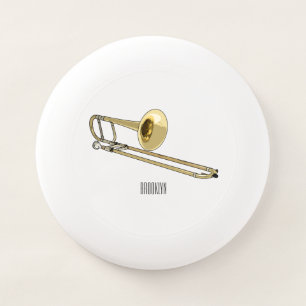 Trombone cartoon illustration Wham-O frisbee