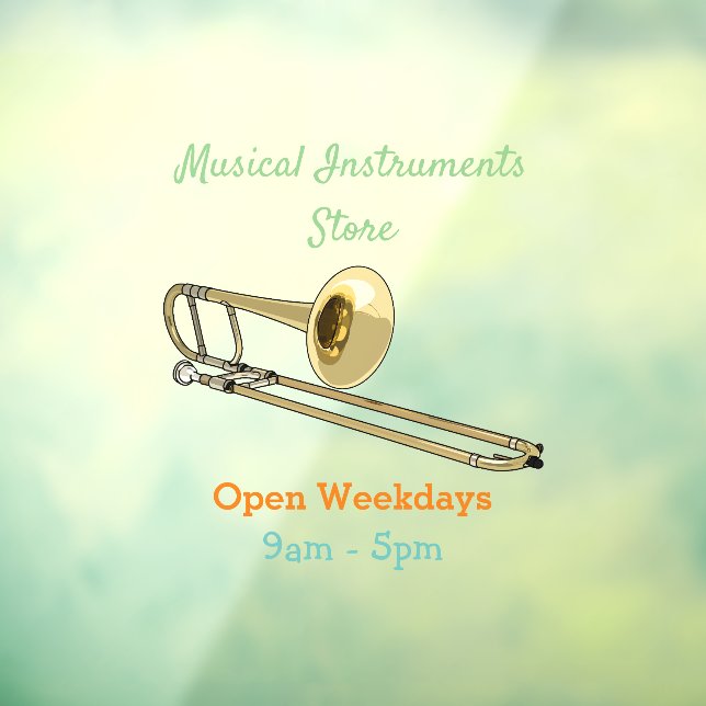 Trombone cartoon illustration window cling (Sheet 3)