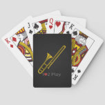 Trombone cartoon Playing Cards